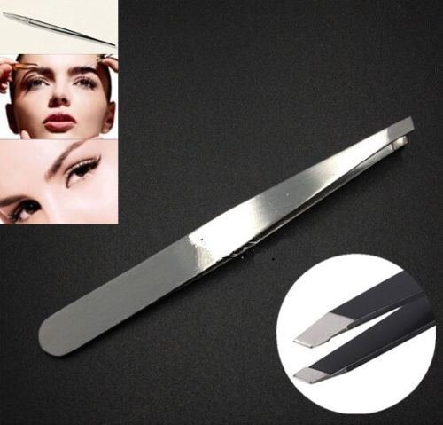 Professional Stainless Steel Eyebrow Tweezerette Tweezer Slant Tip N4