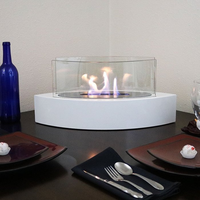 Sunnydaze Barco Ventless Tabletop Bio Ethanol Fireplace, Stainless Steel N3