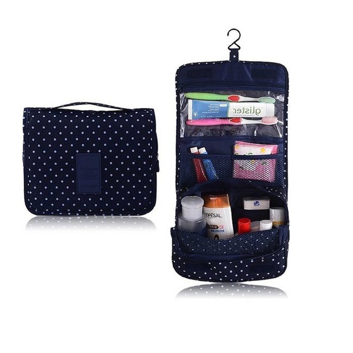 ColorMixs&reg; Hanging Toiletry Cosmetics Travel Bag Cosmetic Carry Case for Woman Man Travel Organization Gift (Navy... N18
