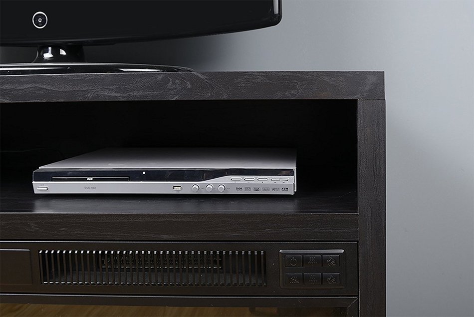 Homestar ZVANCOUVER Vancouver Media Fireplace Console, 51 1/4" x 15 3/8" x 31 3/8", Black Oak N5