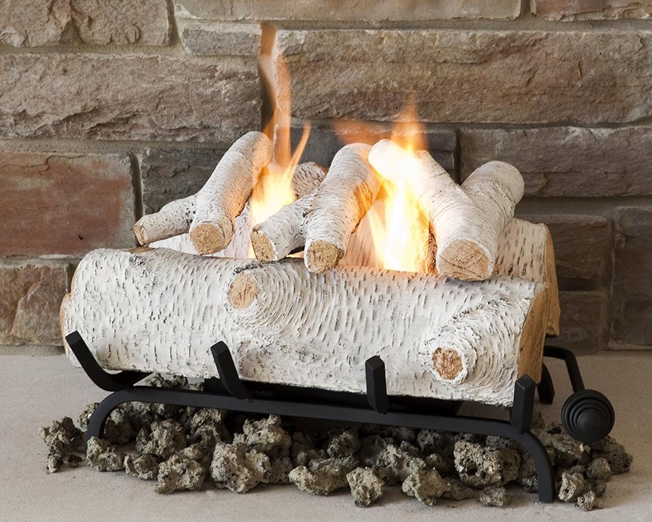 Real Flame 18" Convert-to-Gel Log Set In Oak