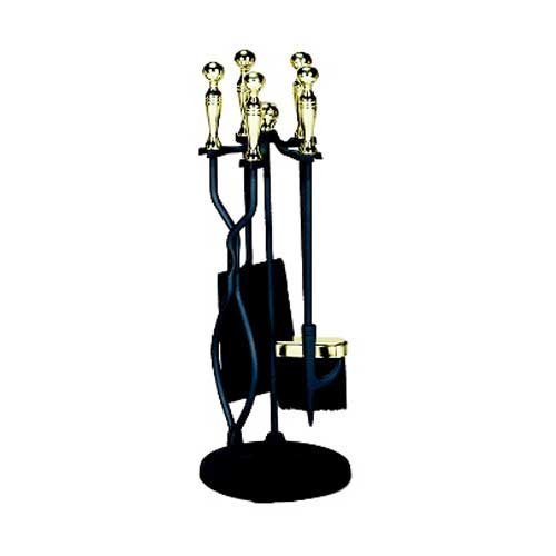 Uniflame Mini Black and Brass Fireplace Stove Tool Set