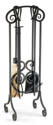 Pilgrim Home and Hearth 19002 Napa Forge Antique Scroll Fireplace Tool Set, Brushed Pewter