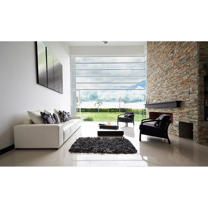 Elite Flame Avon Ventless Table Top Bio Ethanol Fireplace Black