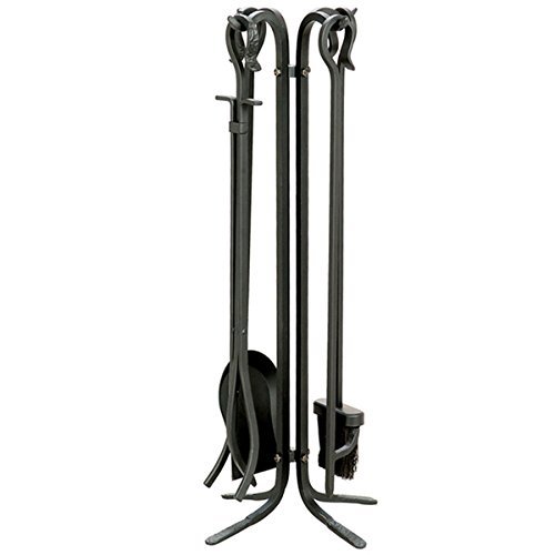 Uniflame 5-piece Black Iron Fireplace Fireset