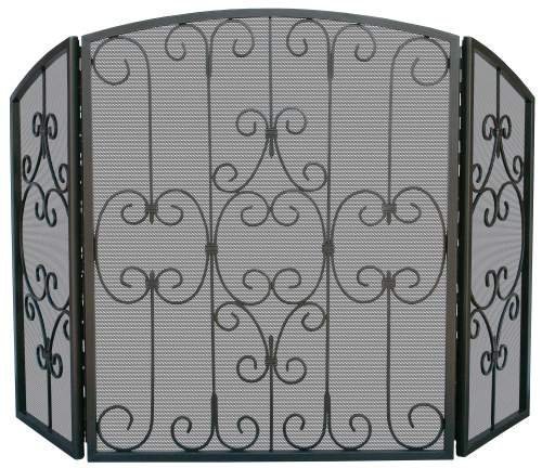 Uniflame 3 Panel Graphite Parisian Fireplace Screen