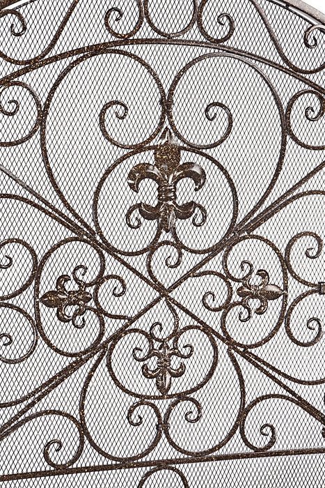 Parrish 31" High Bronze 3-Panel Fireplace Screen