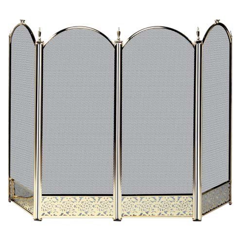 UniFlame 4 Panel Brass Filigree Fireplace Screen