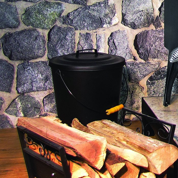 Pleasant Hearth Fireplace Ash Bucket with Lid