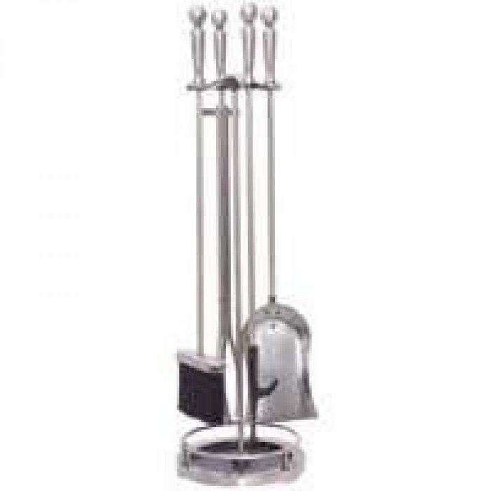 Tool Set Fireplace 5pc Antique silver