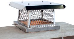 Rockford Chimney Supply Stainless Steel Chimney Cap, Single Flue Tile Mount 9x13 Inch