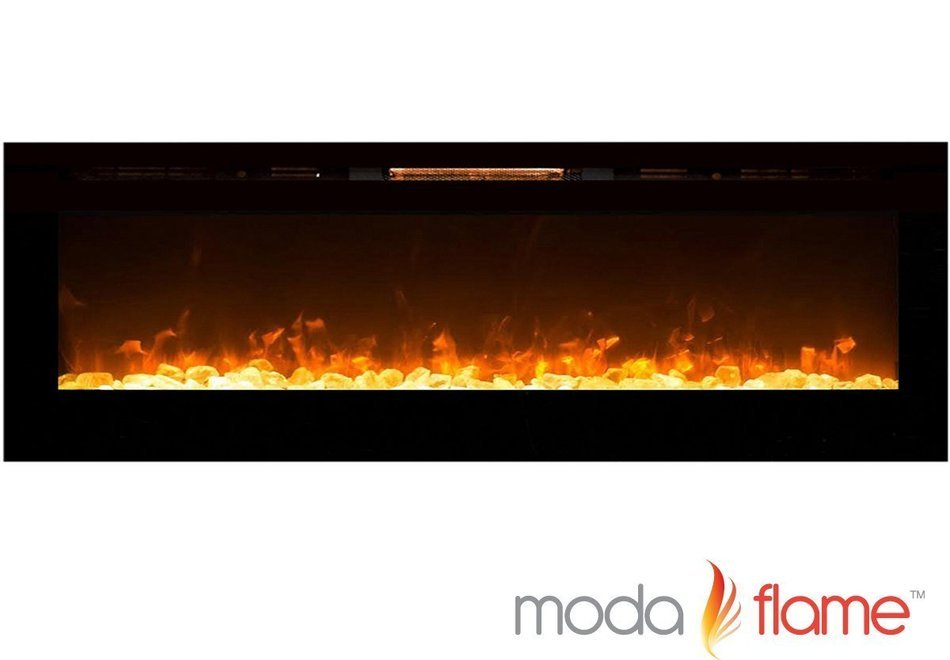 72 Inch Recessed Cynergy XXL Crystal Built-In Wall Mounted Electric Fireplace