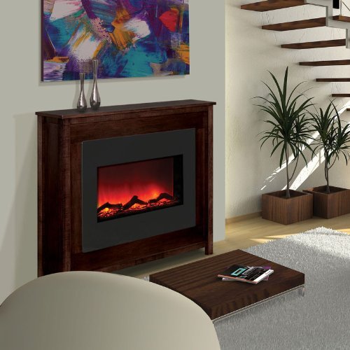 30" Electric Fireplace Unit with Espresso stained Mantle N2