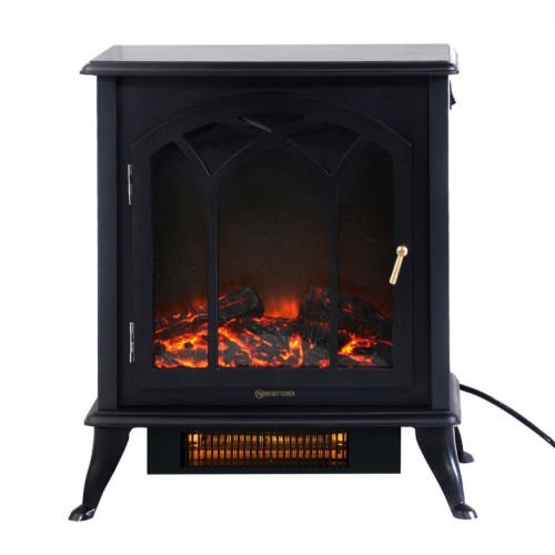 Elegant Vintage Free Standing 1500W High Heating Heater Fire Flame Stove Wood Adjustable Electric Fireplace N2