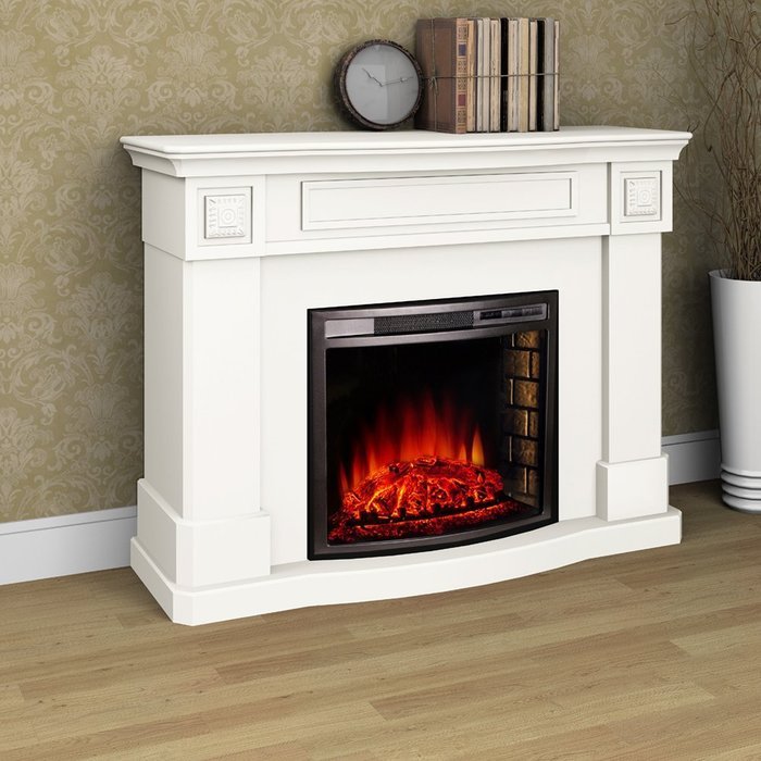 Argo Furniture Alessa Electric Fireplace, White N2