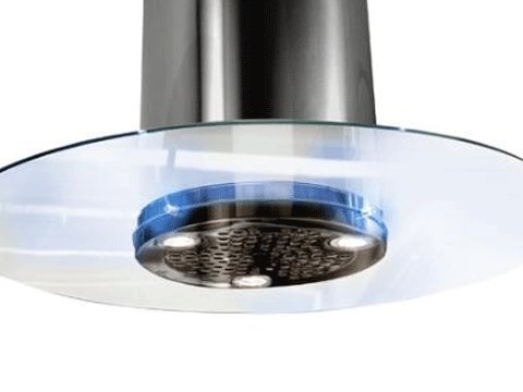 NT AIR Island Range Hood Designer Glass Lights 28" KA-223-BLK NT AIR Made in Italy. N3