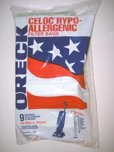 Oreck XL8000/9000/2000 Upright Hypo-Allergenic Filter Bags (9 Pack) PK8000-9DW by Oreck