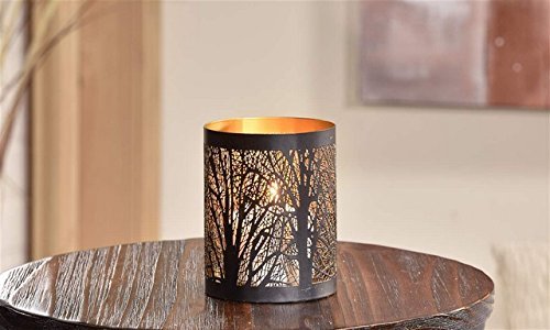 Giftcraft 85667 3.1 x 3.1 x 3.9 in. Black Iron Tealight Candle Holder44; Small - Pack of 2