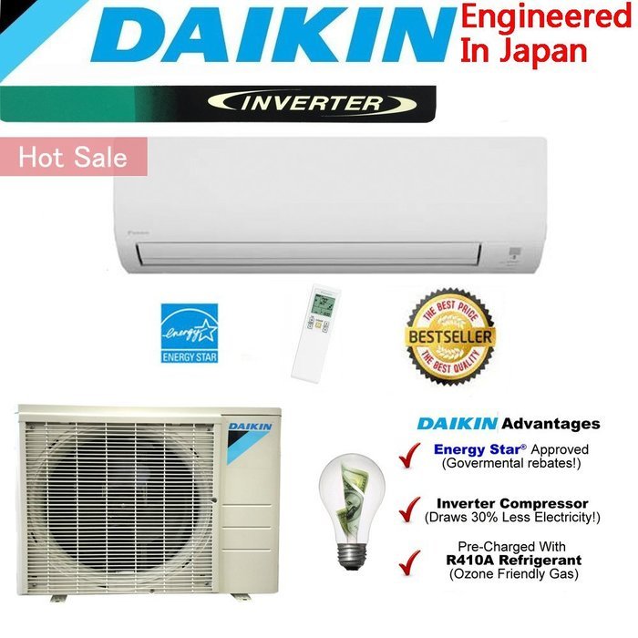 Daikin 24,000 BTU Ductless Mini Split Air Conditioner 2015 / High Efficiency / High Energy Saving / High Seer...