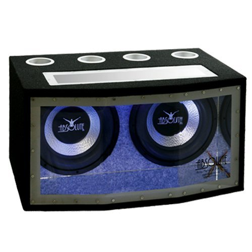 Absolute BPW212N Dual 12-inch Subwoofer Bandpass Enclosure with Blue Neon Lights 1200 Watts Maximum Power