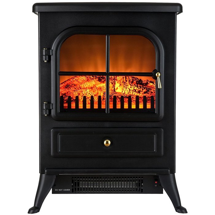 FIREBIRD 15" 1500W Adjustable 2 Setting 5200BTU Freestanding Portable Tempered Glass Electric Fireplace Stove... N2
