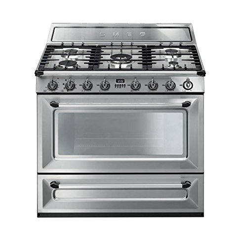 Smeg TRU90X 36" Free-Standing Dual Fuel Cavity "Victoria" Range, Stainless Steel N4