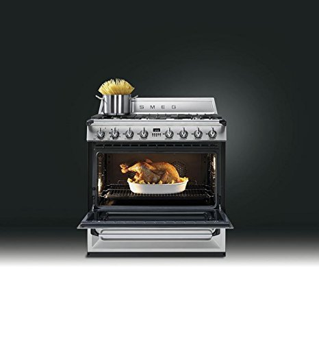 Smeg TRU90X 36" Free-Standing Dual Fuel Cavity "Victoria" Range, Stainless Steel N5