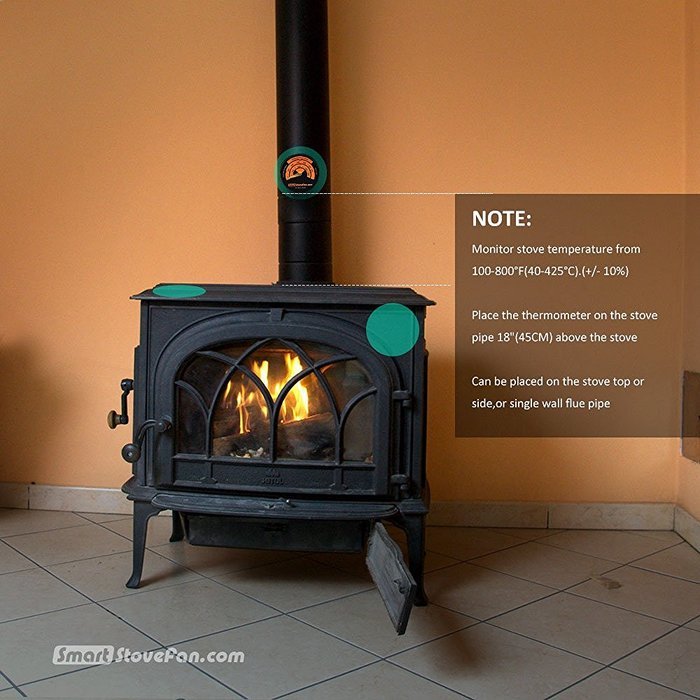 17% Fuel Cost Saving Original Top Heat Powered Eco Stove Fan 4 Blade Aluminum Black for Gas Coal Pellet Log Wood... N2
