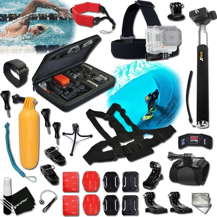 Xtech&reg; Ultimate SURFING and Swimming ACCESSORIES Kit for GoPro HERO4 SESSION, HERO4, Hero 4 3+ 3 2 1 Hero4 Hero3...