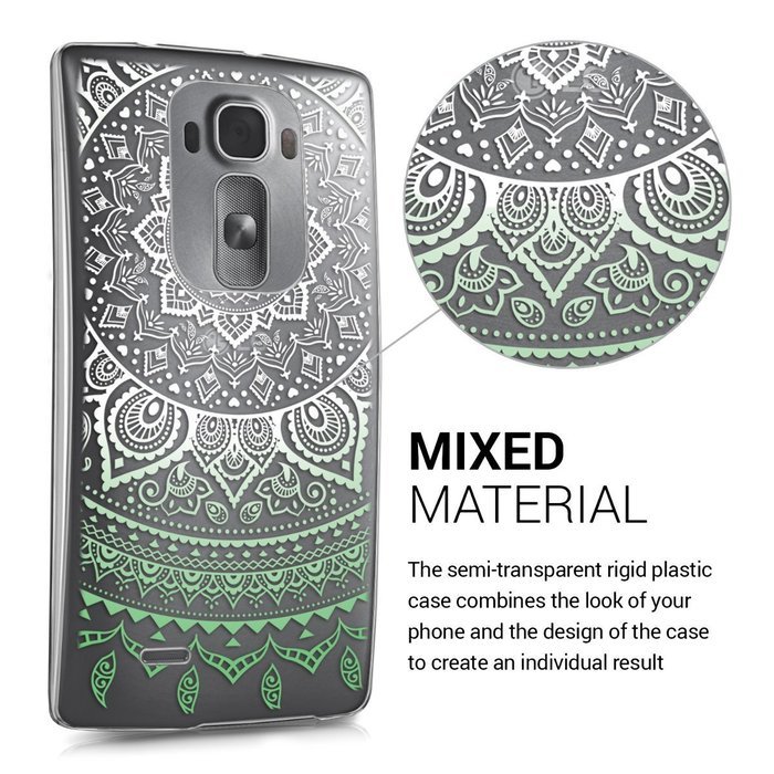 kwmobile Elegant and light weight Crystal Case Design Indian sun for LG G Flex 2 in light pink white transparent N10