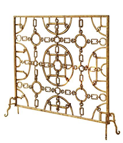Equestrian Lodge Single Panel Flat Fireplace Screen