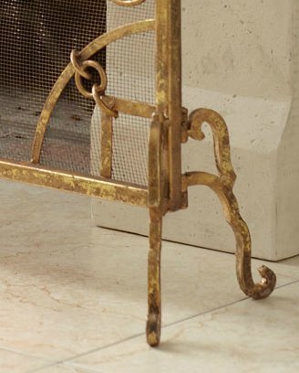 Equestrian Lodge Single Panel Flat Fireplace Screen N2