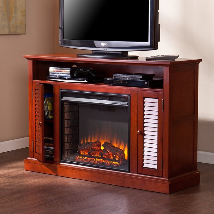 Southern Enterprises Adelaide Media Fireplace, Classic Mahogany