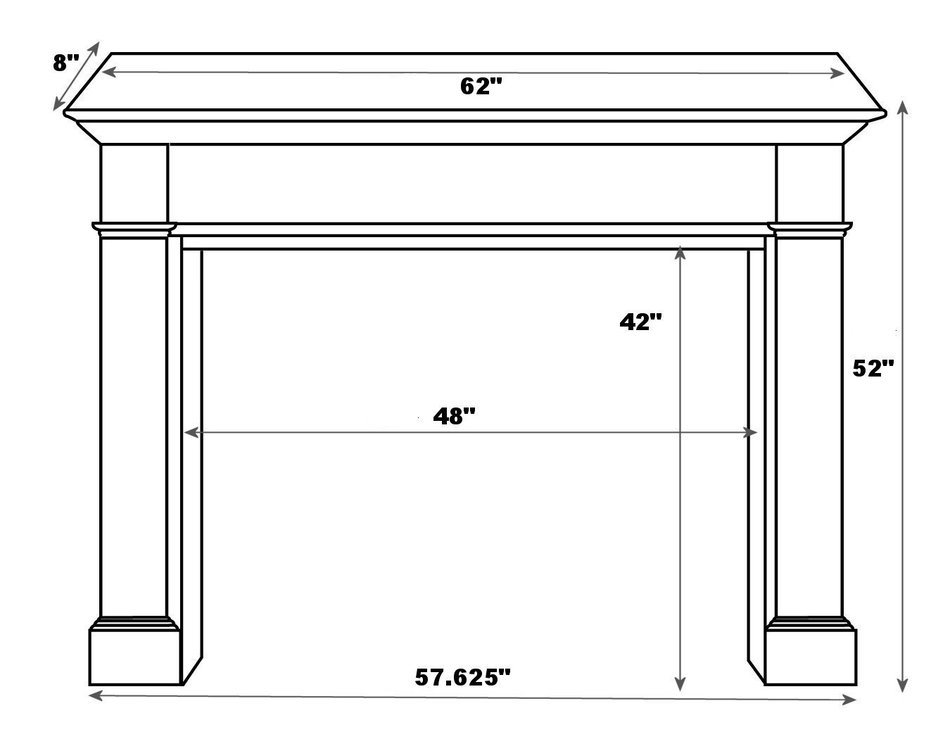 Pearl Mantels 711-48 Sweetheart Unfinished Fireplace Mantel, Interior Opening 48-Inch Wide by 42-Inch High N3
