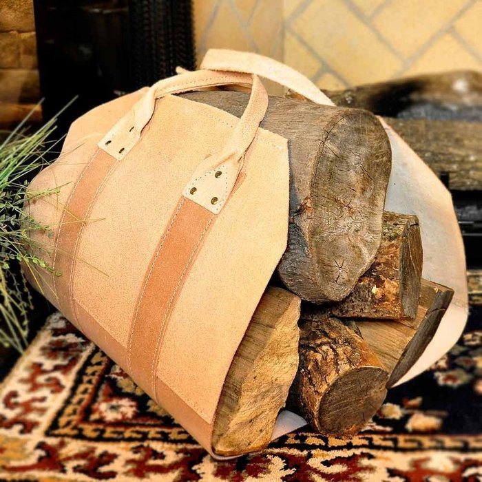 Leather Firewood Carrier N2