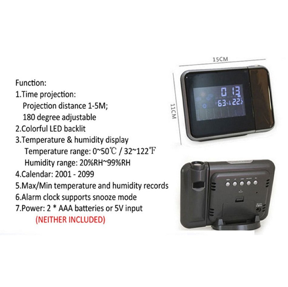 New Arrival Projection LCD Digital Alarm Clock Projector Color Display LED Backlight Table Desktop Clocks N4