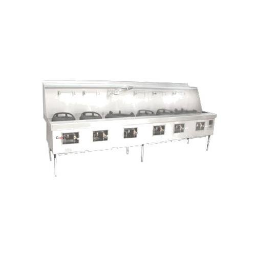 Town Equipment M-6-SS Gas 6 Chamber Wok Range