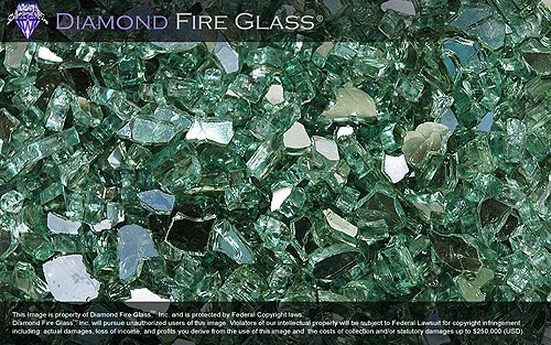 Green Reflective - Fireplace Glass - 5 LBS.