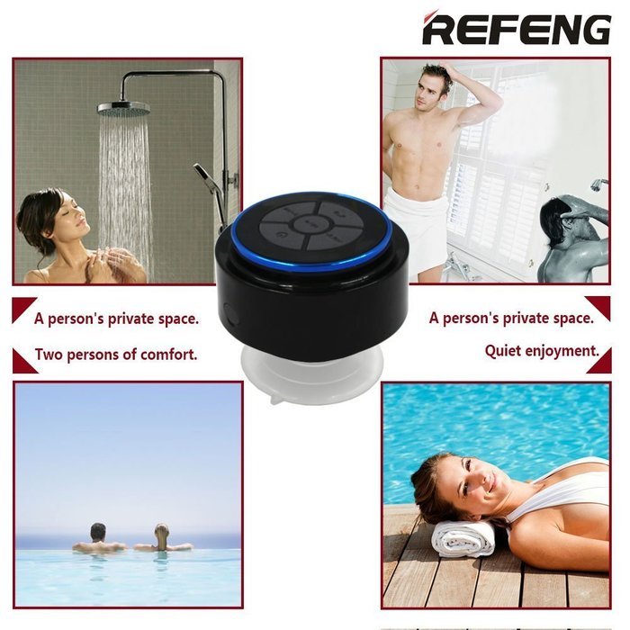 ReFeng 100% IPX7 Waterproof Bluetooth Shower Speaker With Built-in Microphone N5