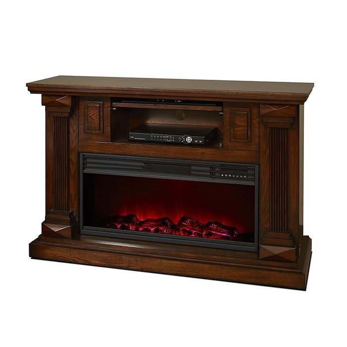 Lifesmart Products LDFP0017US 48" Infrared Mantel Fireplace, Oak