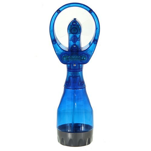 Water & Wood Mini Blue Portable Battery-operated Desktop Water Spray Cooling Cool Cooler Fan For Travel