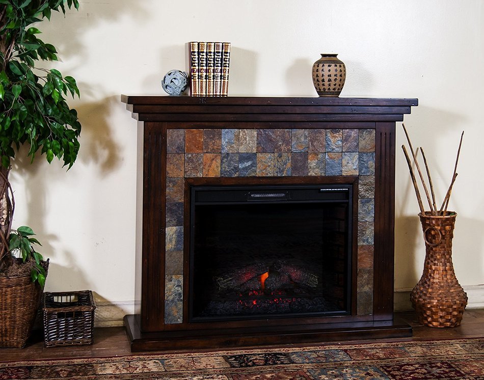 Sunny Designs K3486DC-50F Santa Fe Fireplace Media Console with Firebox
