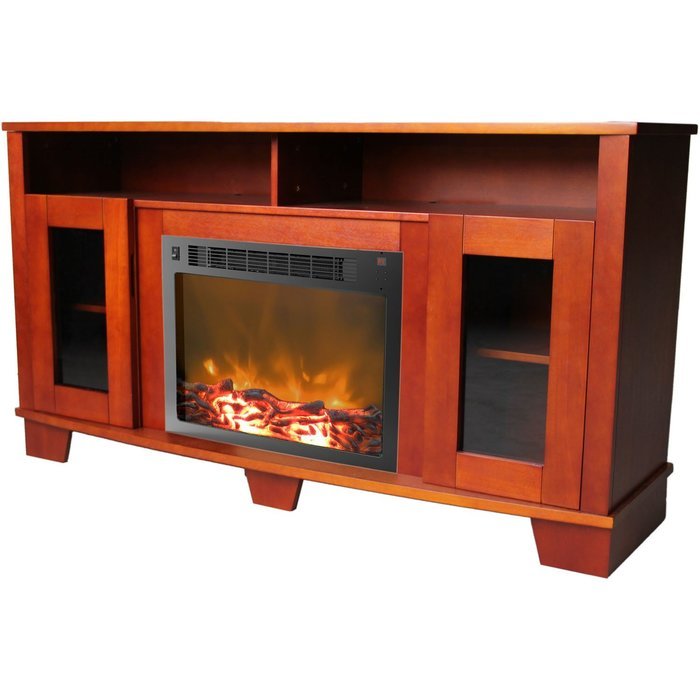 Cambridge Savona Fireplace Mantel with Electronic Fireplace Insert, White