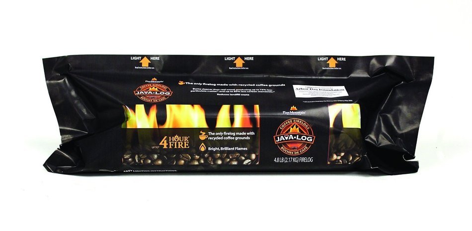 Pine Mountain Java-log Firelog, 4-Hour Burn Time, Recycled Coffee Grounds 2 Logs