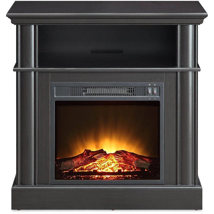 31" Mainstays Media Fireplace Heater for TV's up to 42" Provides Heating up to 400 sq ft and A Flame with or without...