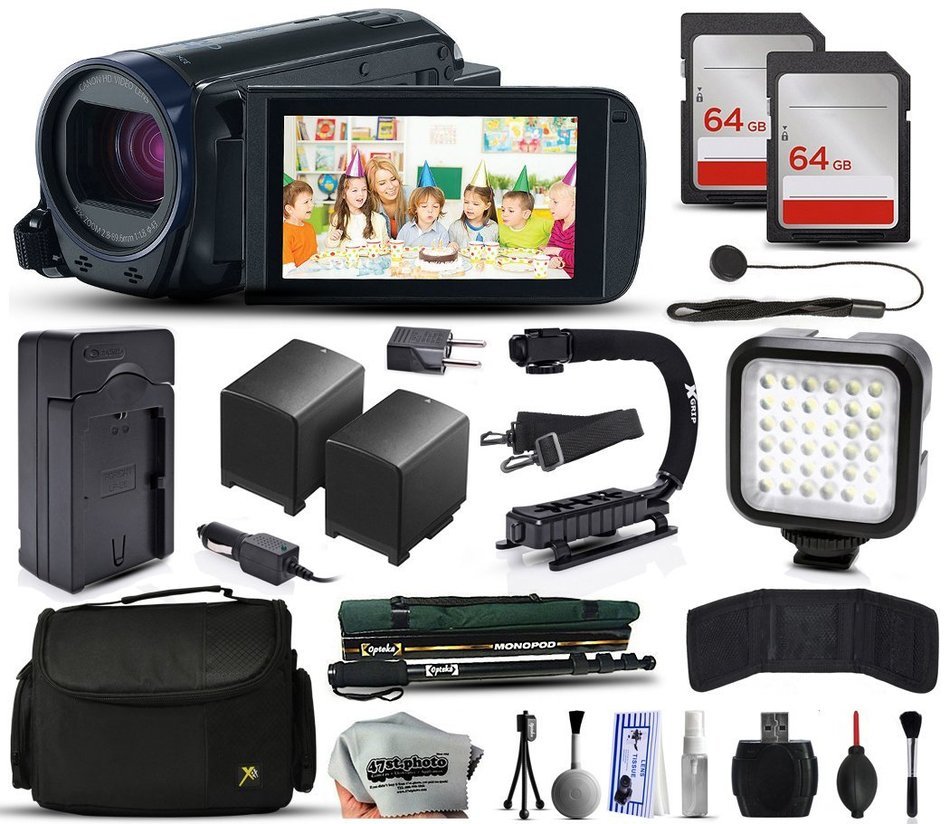 Canon VIXIA HF R62 HFR62 HD Camcorder Video Camera + 128GB Memory + Charger with Car/Euro Adapter + Action Stabilizer... N2