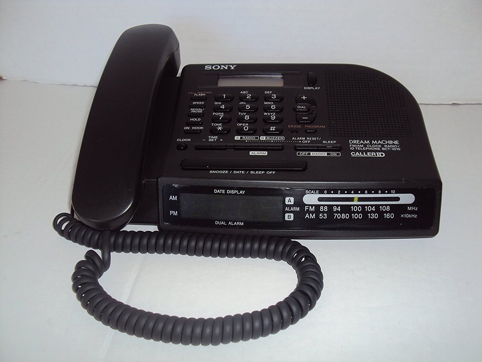 Classsic Sony Dream Machine FM/AM Alarm Clock Radio/ID Telephone (Model SCT-ID10) N5