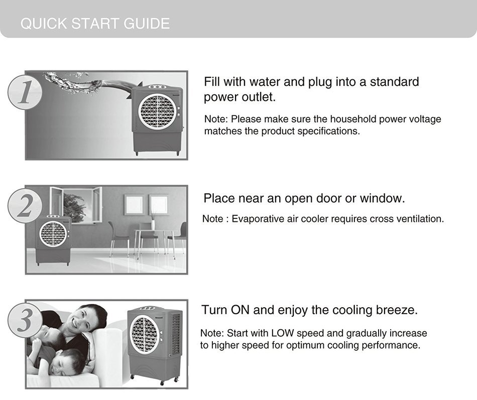 Honeywell CO48PM 100 Pt. Commercial Indoor/Outdoor Portable Evaporative Air Cooler - White/Grey N21