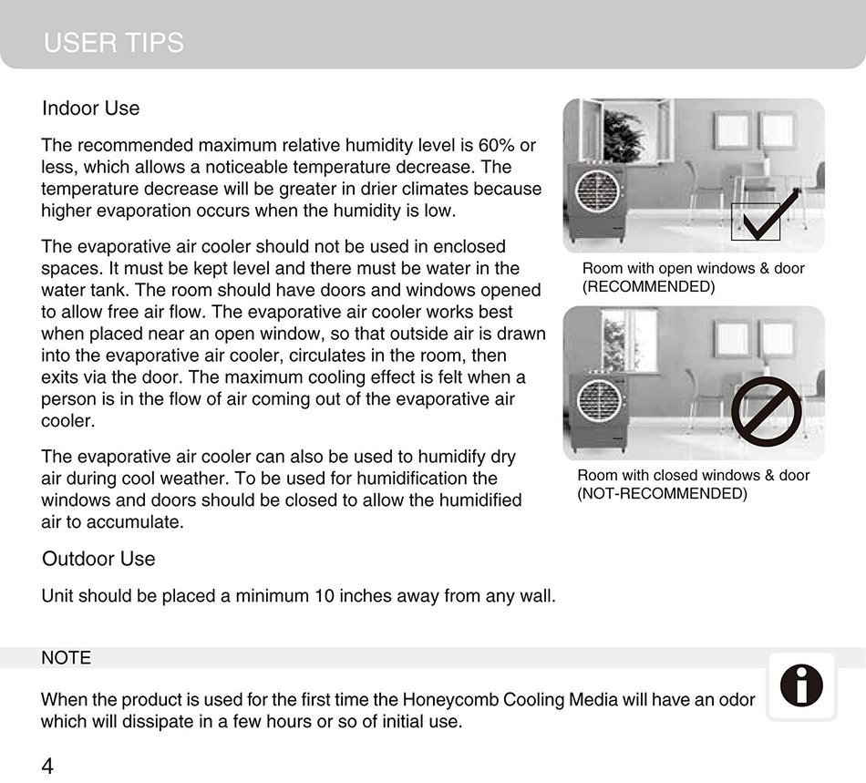 Honeywell CO48PM 100 Pt. Commercial Indoor/Outdoor Portable Evaporative Air Cooler - White/Grey N22