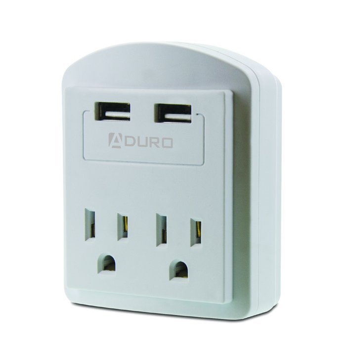 Aduro&reg; SURGE Travel Size Power Portable Mini 300 Joules Protector Multi Port Charging Station Hub with 2 Outlets... N3